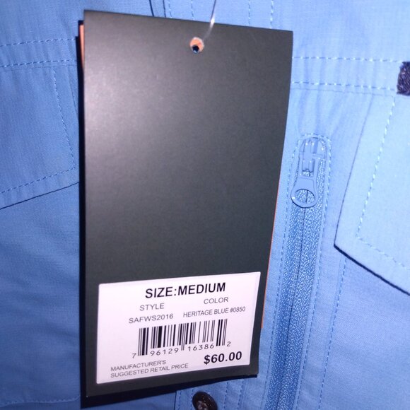 Field & Stream Universal Travel Shirt Fishing Stream Blue Men's‎ Size M NEW - Picture 4 of 11